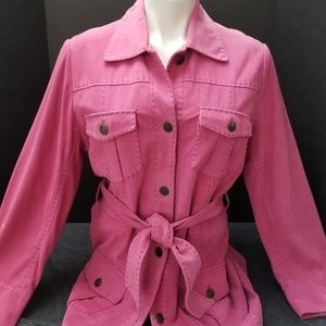 Lilly Pulitzer Lamb Suede Pink Hemingway Jacket M